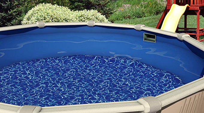 swimline blue swirl round overlap liner